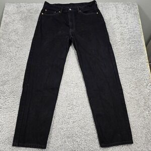 Levi's 550 Mens Black Jeans Size 38x34 (Fits‎ 36x33) Straight Leg Denim